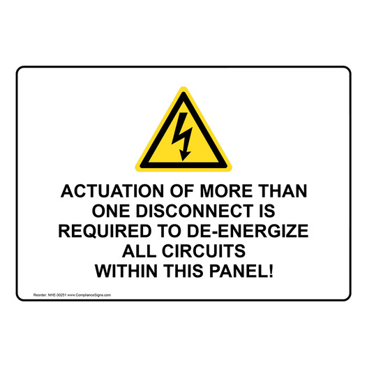 Actuation Of More Than One Disconnect Sign With Symbol NHE-30251