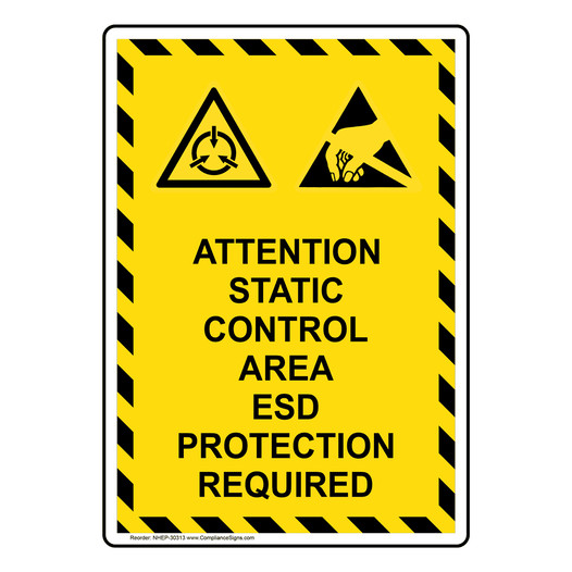 Portrait Attention Static Control Sign With Symbol NHEP-30313