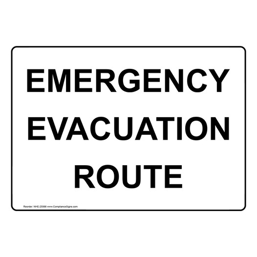 Emergency Evacuation Route Sign NHE-25566