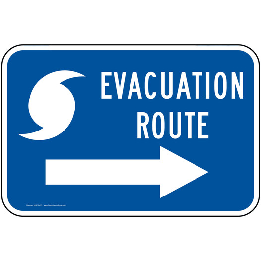Evacuation Route With Right Arrow Sign NHE-9475 Emergency Response