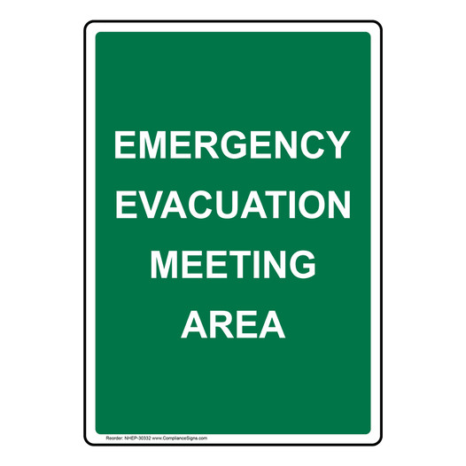 Portrait Emergency Evacuation Meeting Area Sign