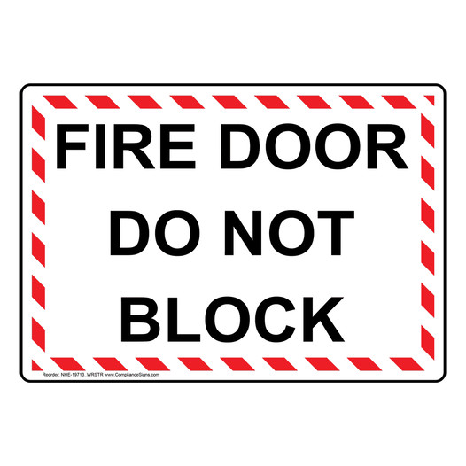 Fire Door Do Not Block Sign