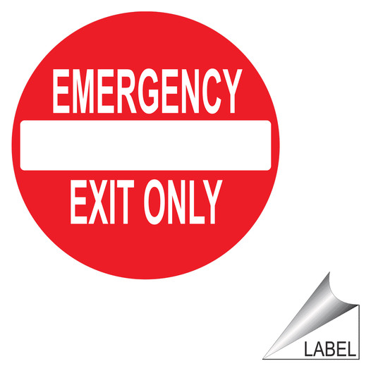 Emergency Exit Only Symbol Label LABEL-CIRCLE-03-d Enter / Exit