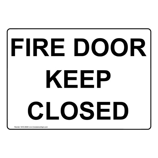 Fire Door Keep Closed Sign NHE-29282