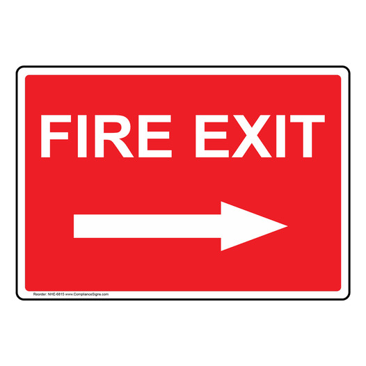 Fire Exit With Right Arrow Sign NHE-6815