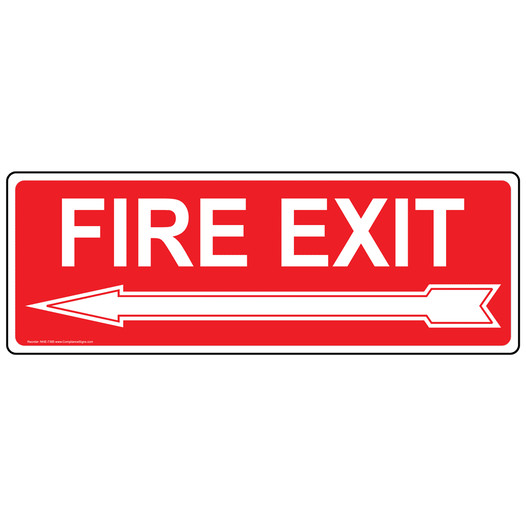 Fire Exit With Left Arrow Sign for Enter / Exit NHE-7365