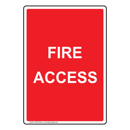 Portrait Fire Access Sign NHEP-25091