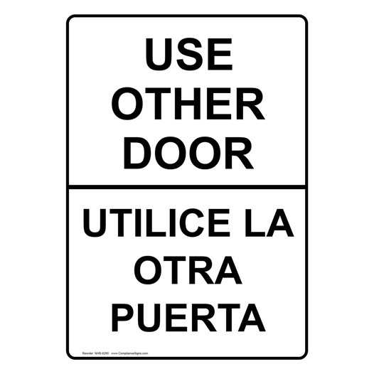 Use Other Door Bilingual Sign for Enter / Exit NHB-6290