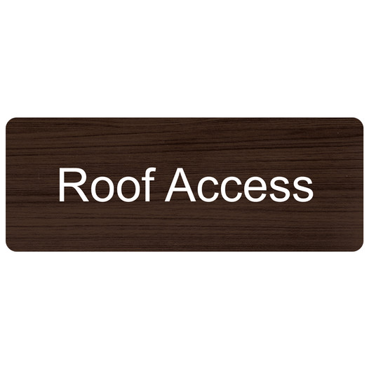 Kona Engraved Roof Access Sign EGRE-552_White_on_Kona