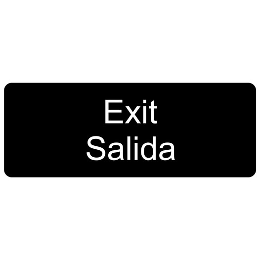 Black Engraved Exit - Salida Sign EGRB-335_White_on_Black