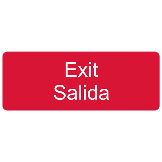Red Engraved Exit - Salida Sign
