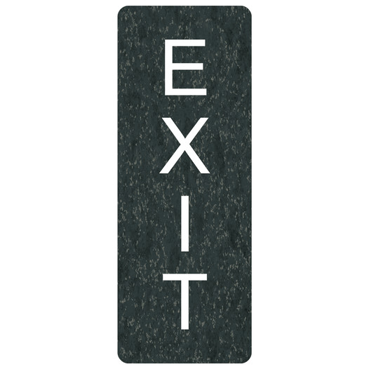 Vertical Charcoal Marble Engraved EXIT Sign EGRE-19471_White_on_CharcoalMarble