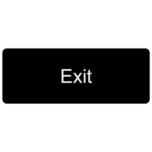 Black Engraved Exit Sign EGRE-335_White_on_Black