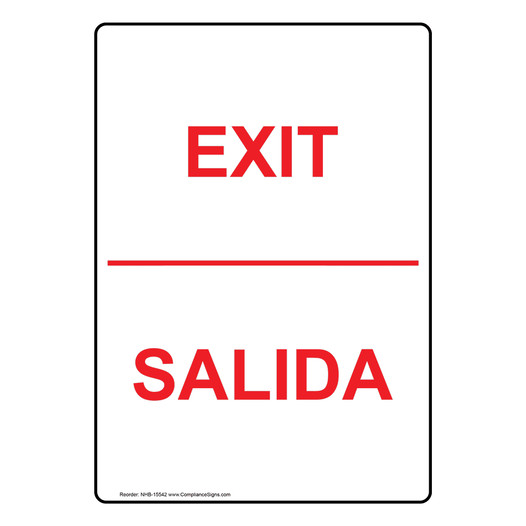 Exit Bilingual Sign NHB-15542