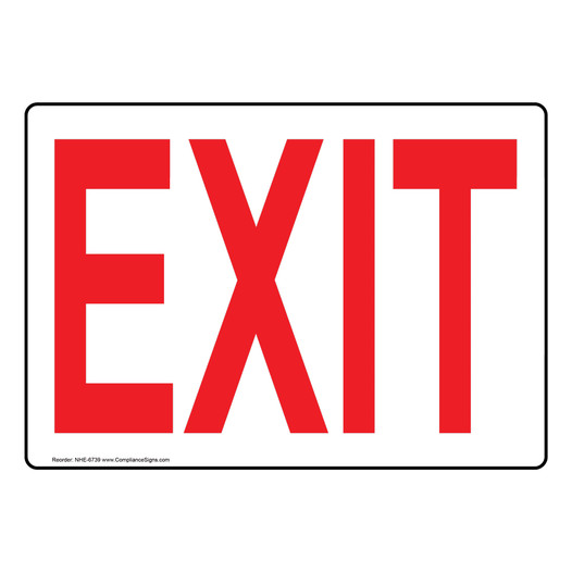 White Glow Exit Sign - Made in USA