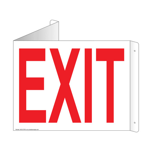 White Triangle-Mount EXIT Sign NHE-6739Tri