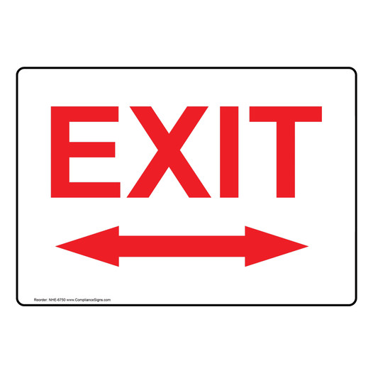 Exit With Two Directional Arrow Sign NHE-6750