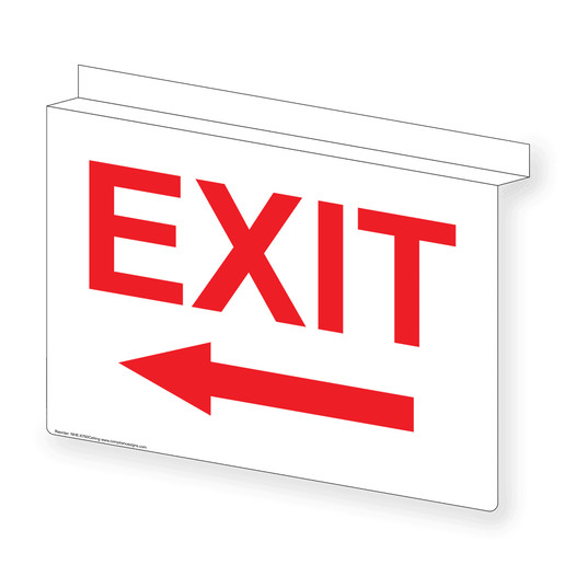 Ceiling-Mount EXIT (With Left Arrow) Sign With Symbol NHE-6760Ceiling