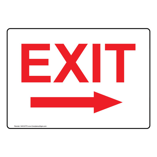 Exit With Right Arrow Sign NHE-6770