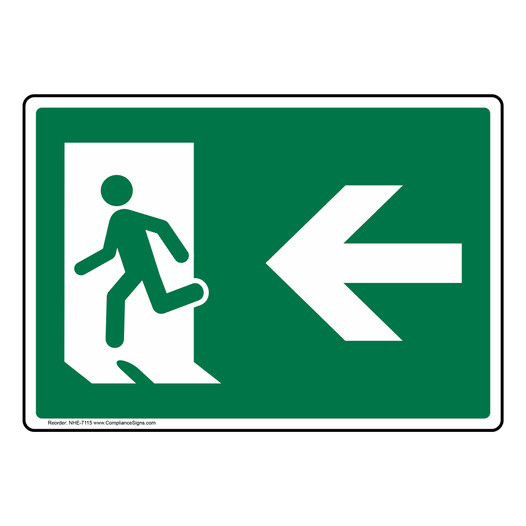 Exit Left Symbol Sign NHE-7115