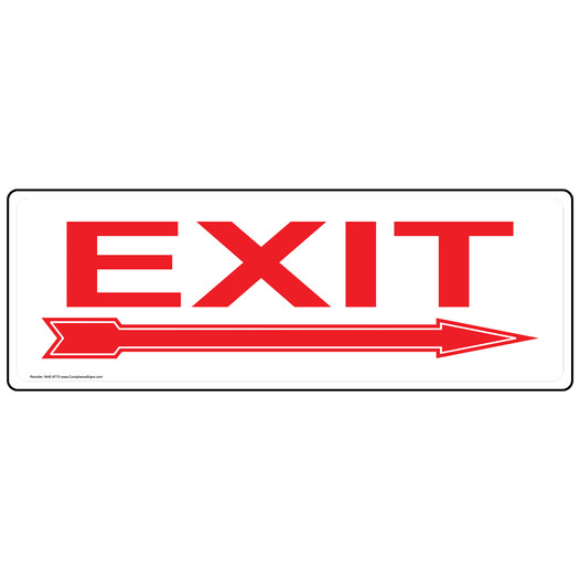 Enter / Exit Exit Sign - Exit With Right Arrow