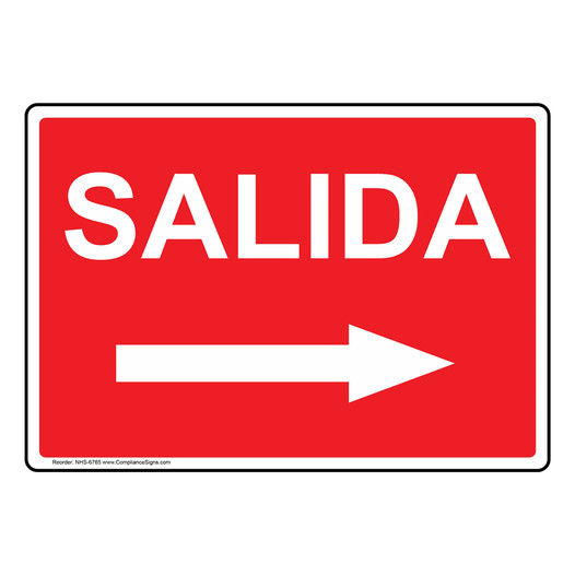 Spanish Enter / Exit Exit Sign Exit With Right Arrow Spanish