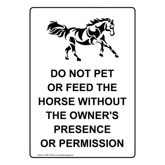 Portrait Do Not Pet Or Feed The Sign With Symbol NHEP-37559