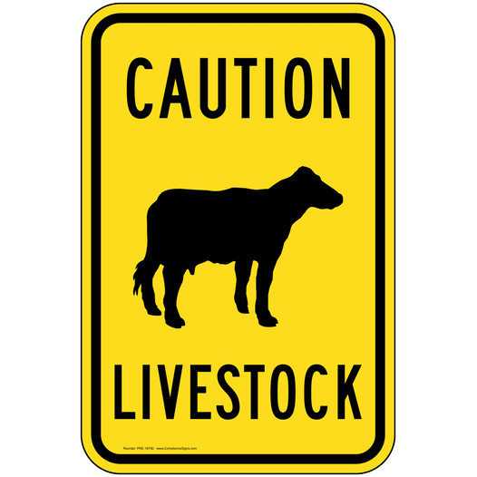 Caution Livestock Sign PKE-18740 Farm Safety