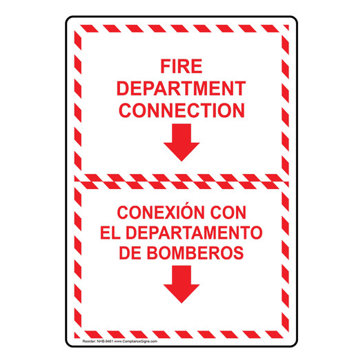 Fire Department Connection Bilingual Sign NHB-9461