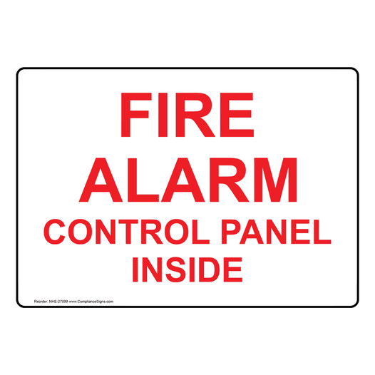 Fire Alarm Control Panel Inside Sign NHE-27099