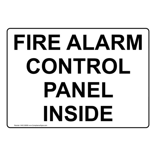 Fire Alarm Control Panel Inside Sign NHE-30658