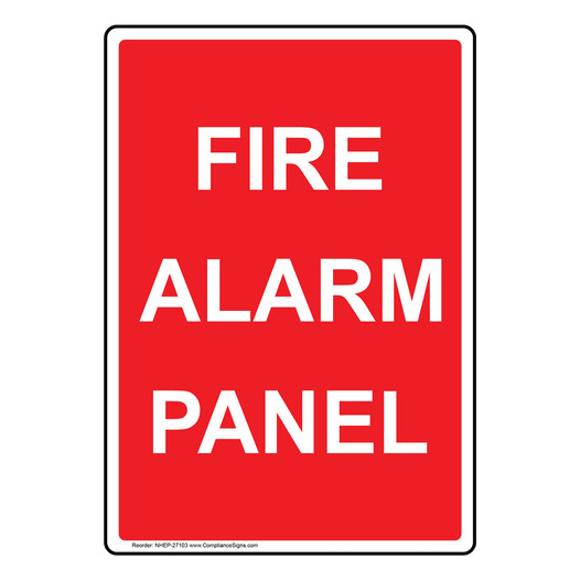 Portrait Fire Alarm Panel Sign NHEP-27103