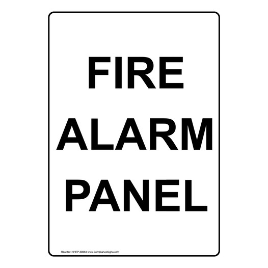 Portrait Fire Alarm Panel Sign NHEP-30663