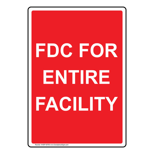 Portrait FDC For Entire Facility Sign NHEP-30750