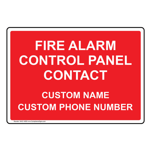 Fire Alarm Control Panel Sign for Fire Safety / Equipment NHE-14093