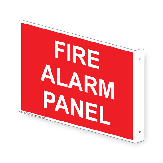 Projection-Mount Red FIRE ALARM PANEL Sign NHE-16503Proj