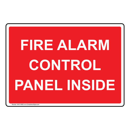 Fire Alarm Control Panel Inside Sign NHE-16505