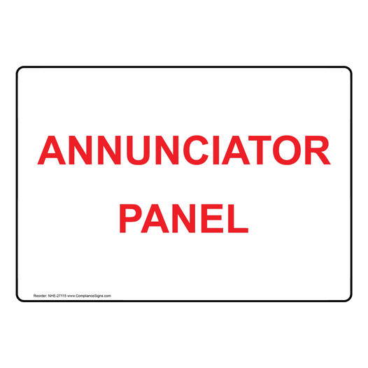 Annunciator Panel Sign NHE-27115