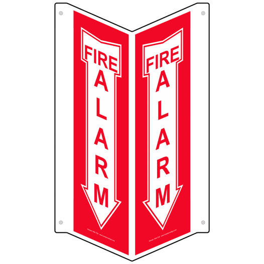 Red Triangle-Mount FIRE ALARM Sign NHE-7530Tri