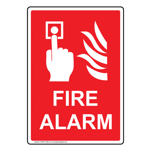 Fire Alarm Sign With Symbol NHEP-13824
