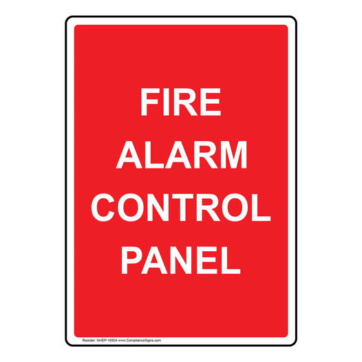 Portrait Fire Alarm Control Panel Sign NHEP-16504