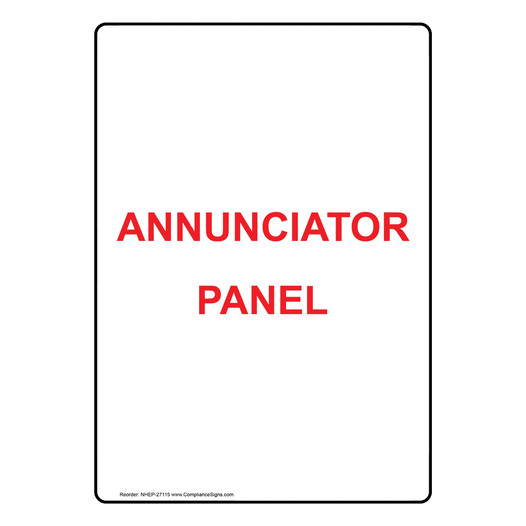 Portrait Annunciator Panel Sign NHEP-27115