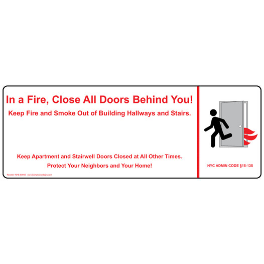 New York In A Fire, Close All Doors Behind You Sign NHE-50945