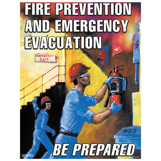 Fire Prevention And Emergency Evacuation Poster CS385593