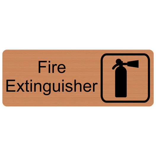 Copper Engraved Fire Extinguisher Sign with Symbol EGRE-345-SYM_Black_on_Copper