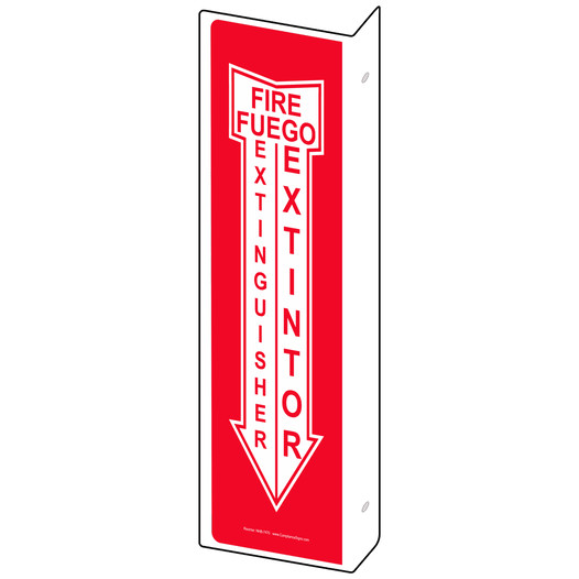 Projection-Mount Red FIRE EXTINGUISHER - FUEGO EXTINTOR Sign NHB-7470Proj