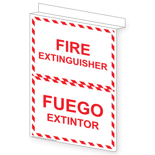 Ceiling-Mount FIRE EXTINGUISHER FUEGO EXTINTOR Sign NHB-7520Ceiling