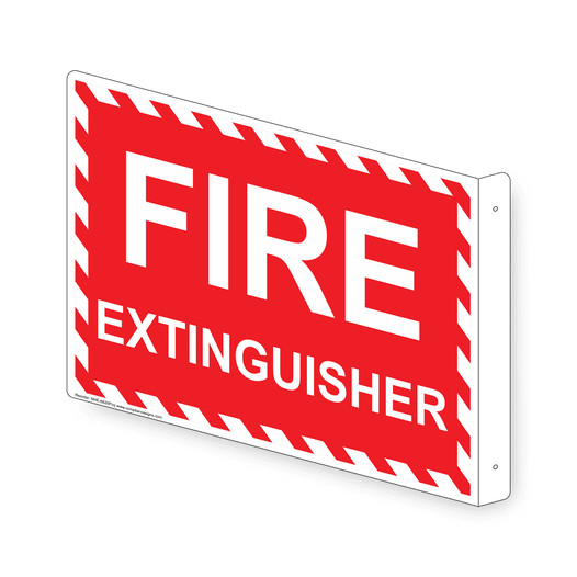 Projection-Mount Red FIRE EXTINGUISHER Sign