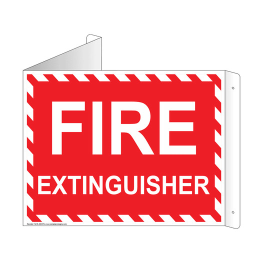 Red Triangle-Mount FIRE EXTINGUISHER Sign