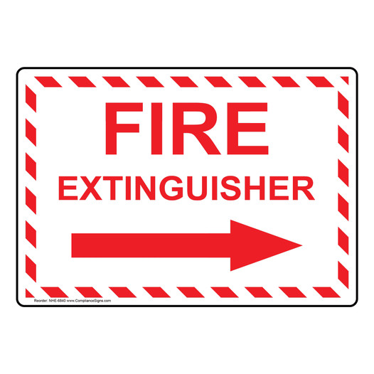 Fire Extinguisher With Right Arrow Sign NHE-6840